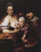 Johann kupetzky Portrait of the Artist with his Wife and Son Germany oil painting reproduction